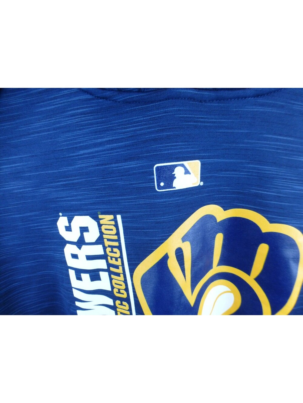 Majestic MLB Milwaukee Brewers Hoodie 2XL Men's Navy Blue Activewear K3A - Picture 7 of 16